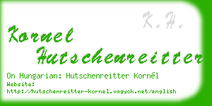 kornel hutschenreitter business card